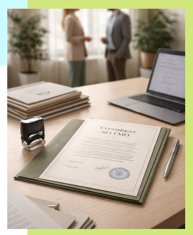 Сертификат без ГМО в Светлограде от 7619 р. оформить срочно Алешин-Свт